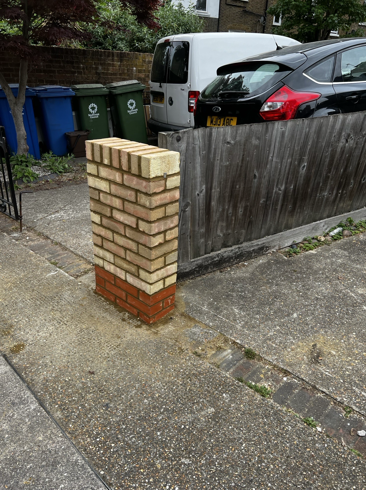 Brick pier work completed by Applewood Construction